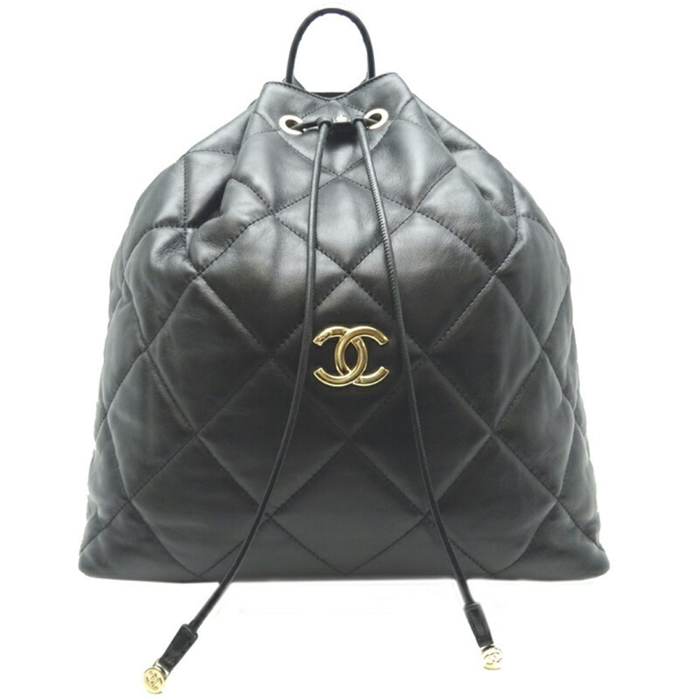 Chanel Drawing Backpack Daypack Black